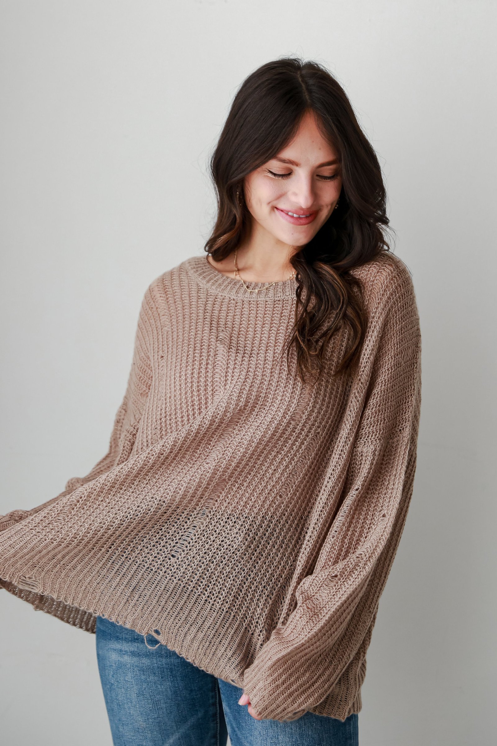 Definite Favorite Taupe Oversized Sweater