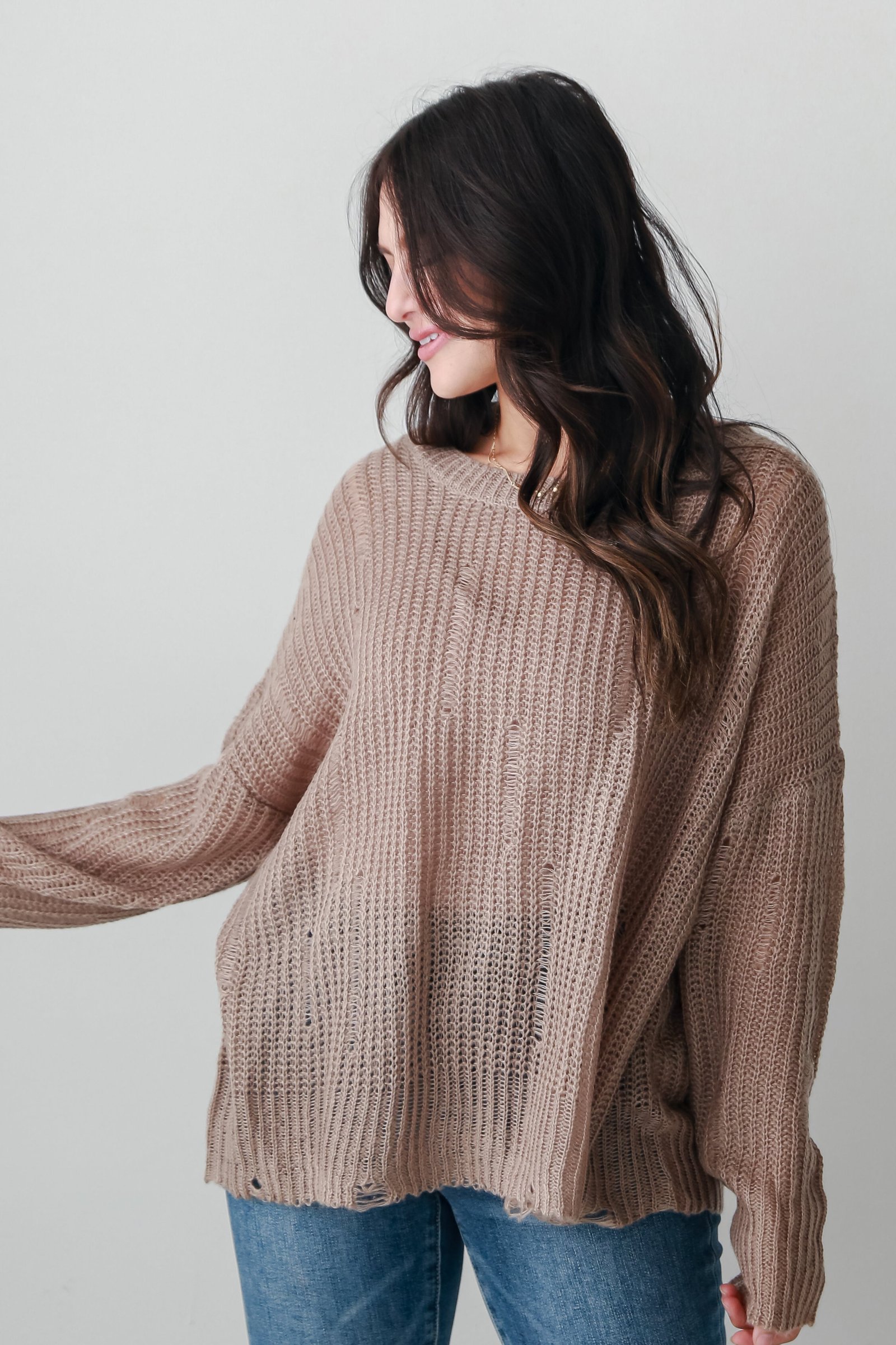 Definite Favorite Taupe Oversized Sweater