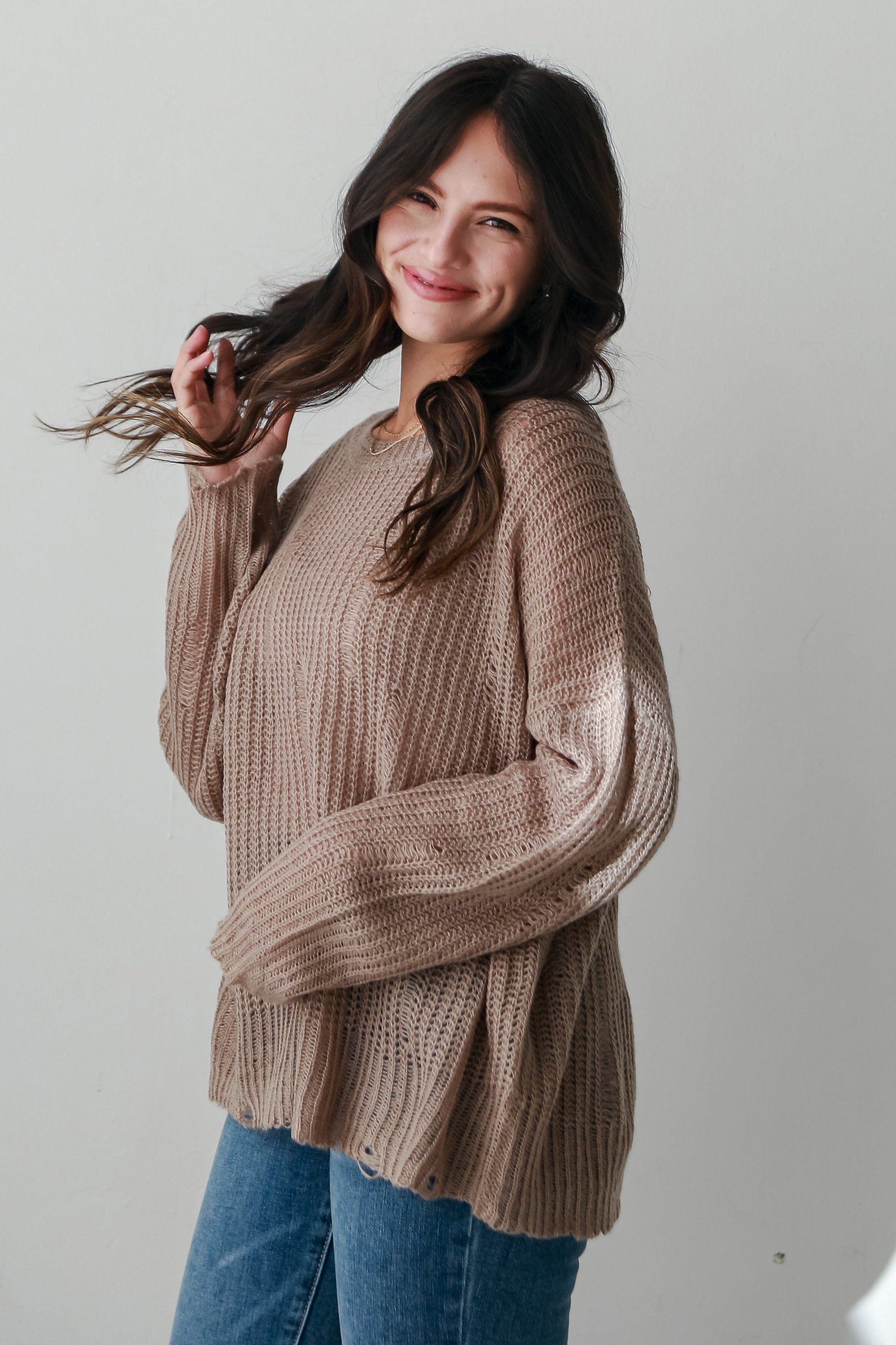 Definite Favorite Taupe Oversized Sweater