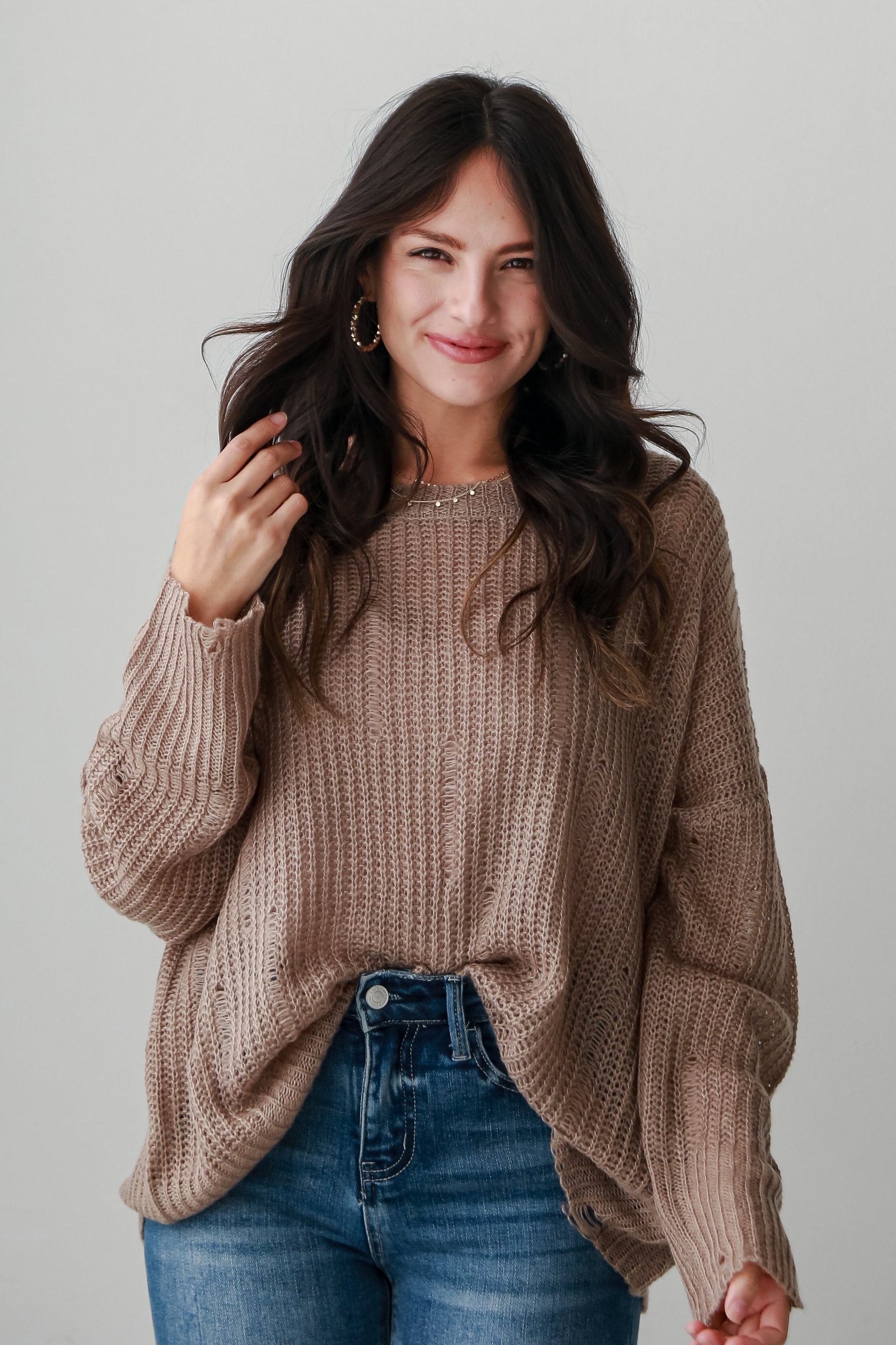 Definite Favorite Taupe Oversized Sweater